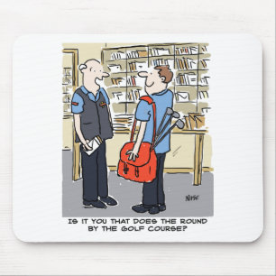 Golfer Postman Lieben Golf Cartoon Mousepad