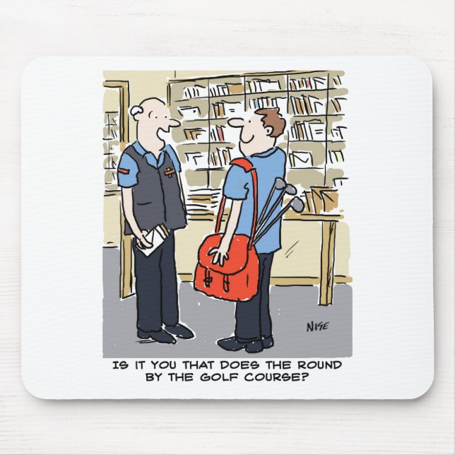 Golfer Postman Lieben Golf Cartoon Mousepad (Vorne)