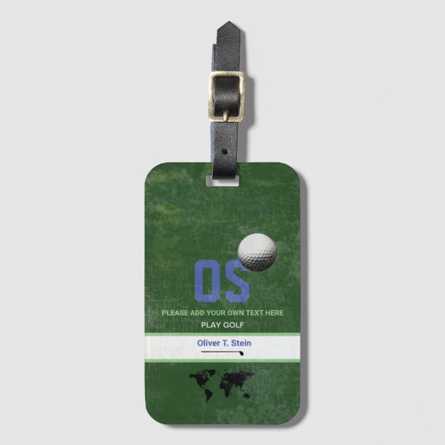 Golfer-Reisetafel mit golfartigem Namen Gepäckanhänger (Vorderseite Vertikal)