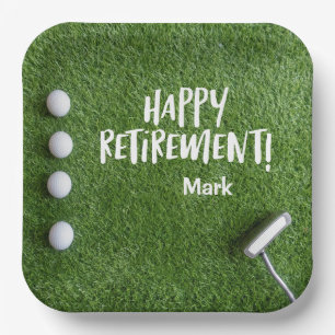 Golfer-Rente-Party mit Golfbälle auf Grün Pappteller