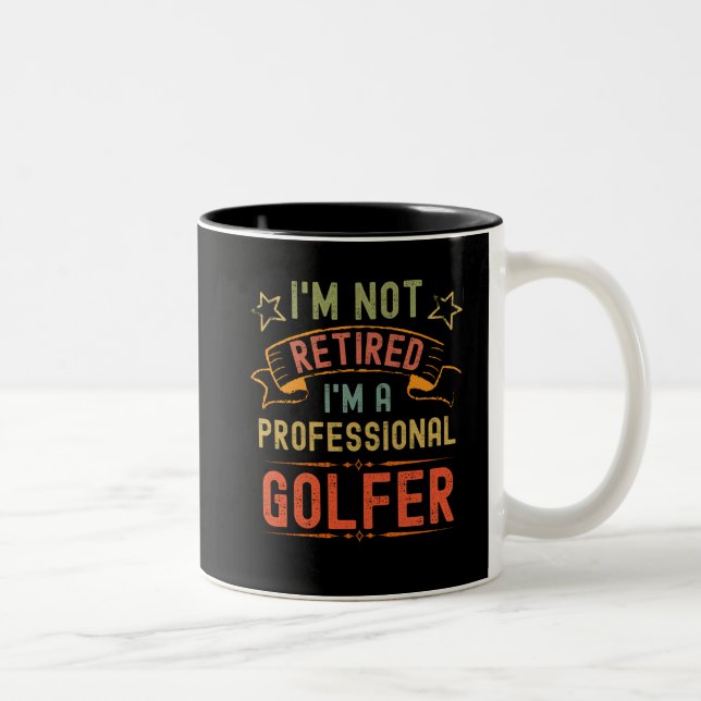 Golfer retirement 2022 funny retired golf player zweifarbige tasse (Rechts)