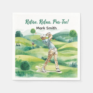 Golfer Ruhestand par tee Party Golf auf Kurs Serviette