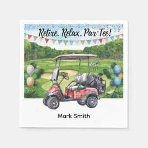 Golfer Ruhestand par tee Party Golf auf Kurs Serviette