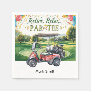 Golfer Ruhestand par tee Party Golf auf Kurs Serviette