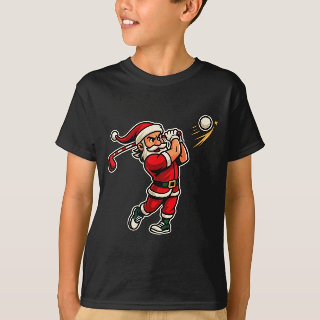 Golfer Santa Christmas Golf Shirt Men Kids Boys Go (Vorderseite)