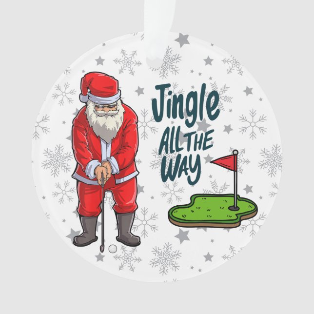 Golfer Santa Claus Golfen am Weihnachtsfeiertag Ornament (Vorderseite)