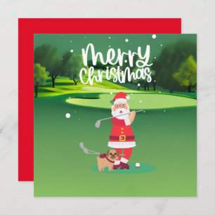 Golfer Santa Claus Golfen auf Grün zu Weihnachten