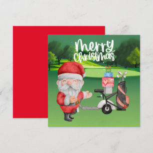 Golfer Santa Claus Golfen auf Grün zu Weihnachten