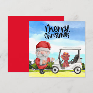 Golfer Santa Claus Golfen auf Grün zu Weihnachten