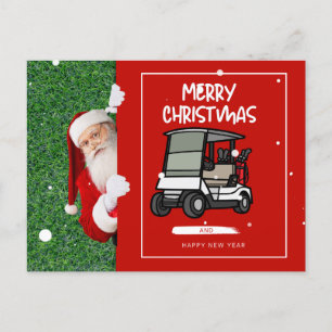 Golfer Santa Claus mit Golf Cart Frohe Weihnachten
