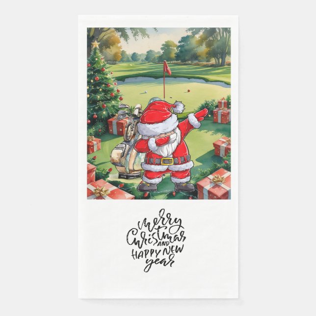 Golfer Santa Cluas  Dabbing Golf Christmas Party  Serviette (Vorderseite)