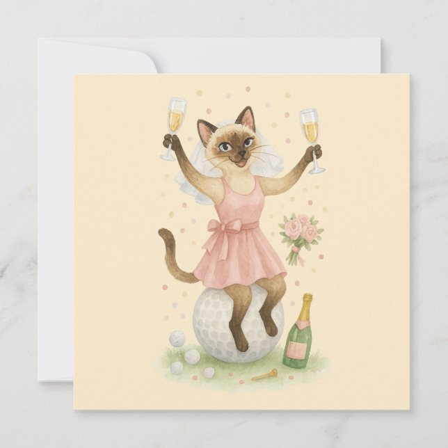 Golfer Save the Date Bride Bachelorette Einladung (Vorderseite)