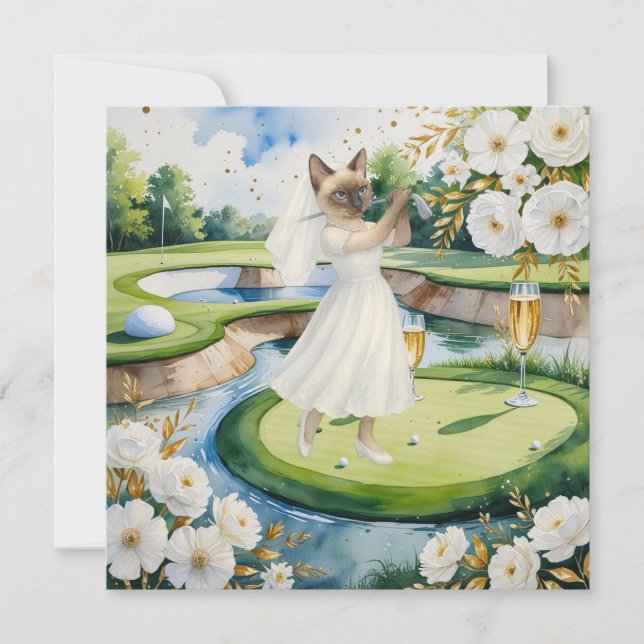 Golfer Save the Date Bride Bachelorette Einladung (Vorderseite)