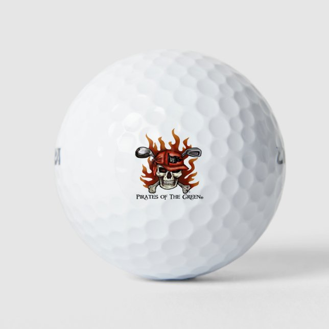 Golfer-Schädel und Crossbones-Golfbälle Golfball (Vorderseite)