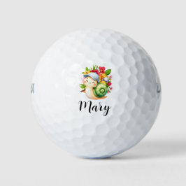 Golfer-Schnecke mit Blume Golfball