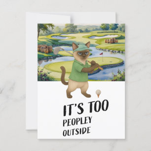 Golfer Siamese Cat Golf auf Golfplatz Postkarte