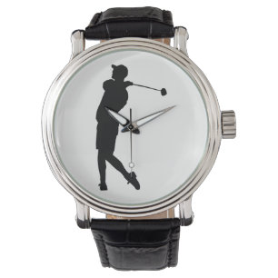Golfer-Silhouette Armbanduhr