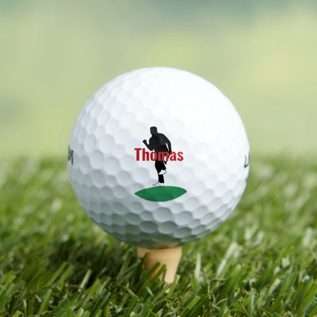 Golfer-Silhouette auf den goldfarbenen, individuel Golfball (Insitu T-Shirt)