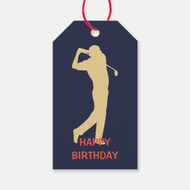 Golfer Silhouette Geschenkanhänger (Vorderseite)