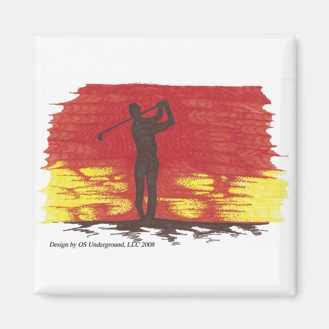 Golfer Silhouette Magnet (Vorne)