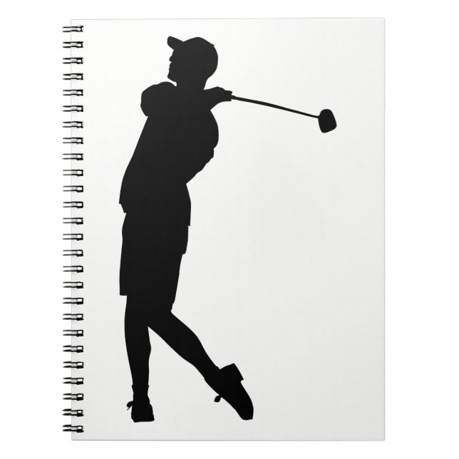 Golfer-Silhouette Notizblock (Vorderseite)