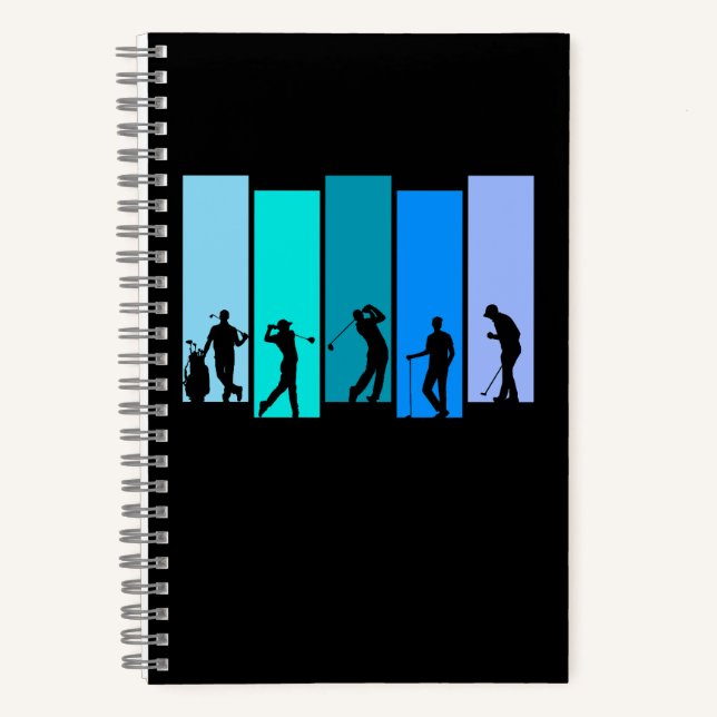 Golfer-Silhouette Notizbuch (Vorderseite)