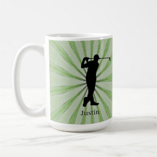 Golfer-Silhouette personalisieren Kaffeetasse