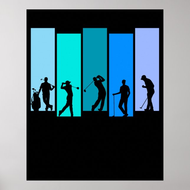 Golfer-Silhouette Poster (Vorne)
