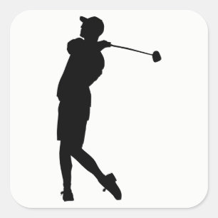 Golfer-Silhouette Quadratischer Aufkleber