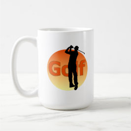 Golfer Silhouette Sunset Kaffeetasse