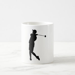 Golfer-Silhouette Tasse