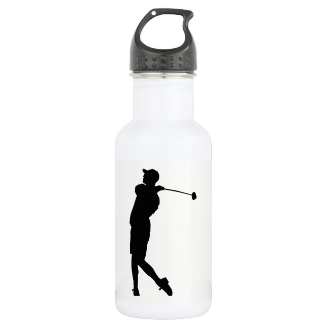 Golfer-Silhouette Trinkflasche (Vorderseite)