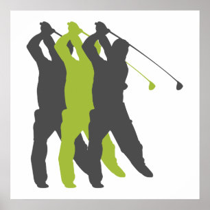 Golfer-Silhouetten Golfdesign Poster