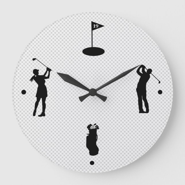 Golfer Silhouetten Uhr (Vorderseite)