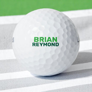 Golfer Simple Green Bold Name Golfball