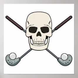 GOLFER SKULL Piratenflagge Design herunterladen Poster