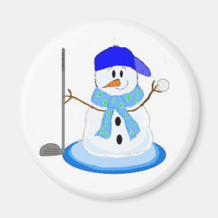 Golfer Snowman Magnet
