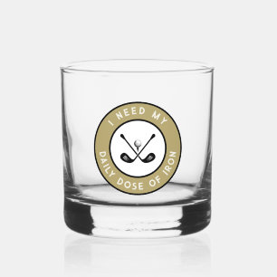 Golfer Spaß Golf Iron Sports Pro Black Gold Niedli Whiskyglas