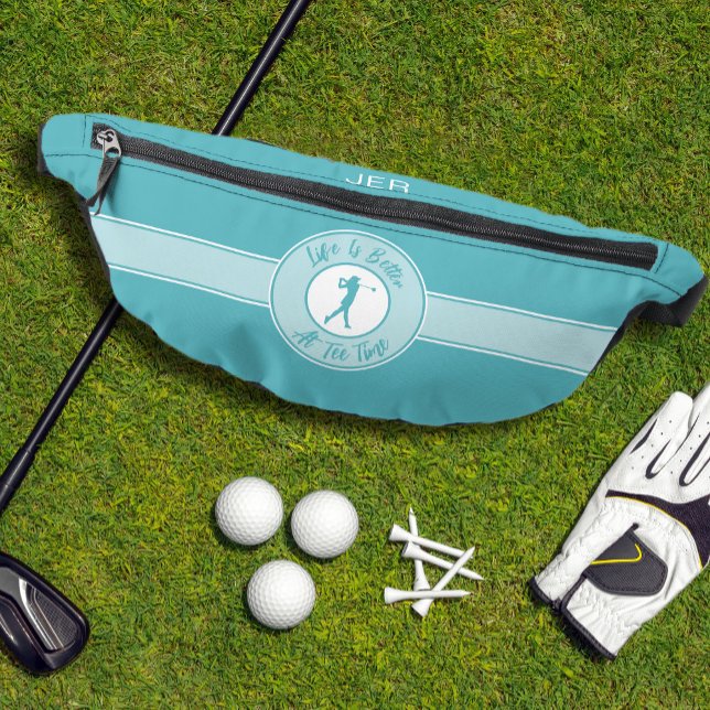 Golfer Spaß Golf T-Shirt Sports Monogramm Aquamari Bauchtasche (Golfer Humor Golf Tee Sports Monogram Teal For Her Fanny Pack)