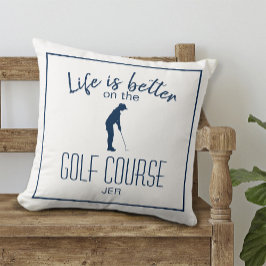 Golfer Sportangebot Angebot Mit Monogramm weiß & b Kissen