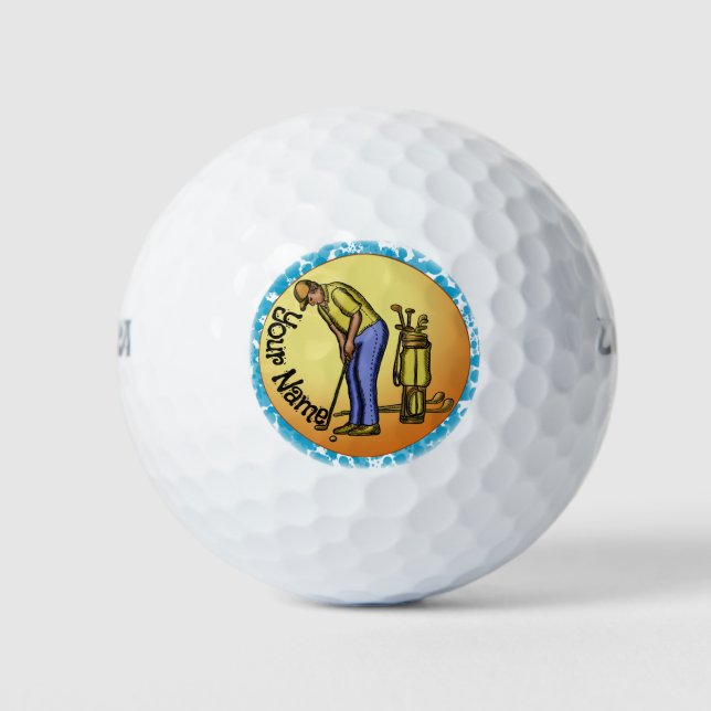 Golfer Sun Man Golfball (Vorderseite)