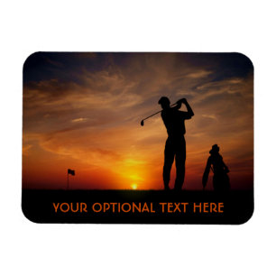 Golfer Sunset benutzerdefinierter Textmagnet Magnet
