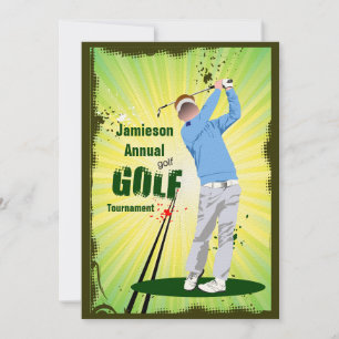 Golfer Swing Golf Club Golfturnier Einladung