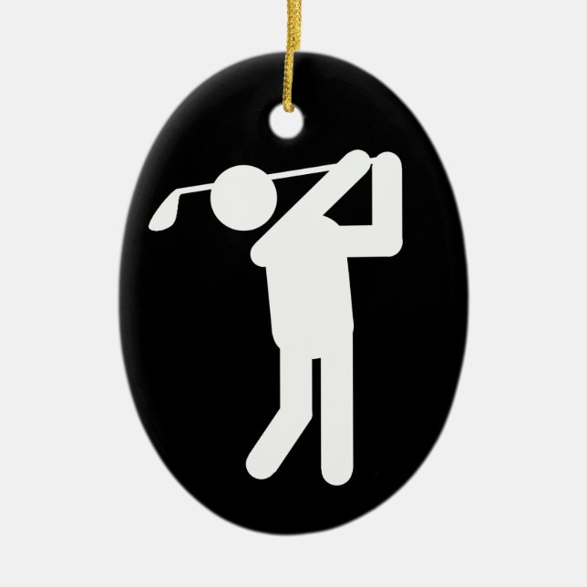 Golfer Symbol Christmas Keramik Ornament (Vorne)