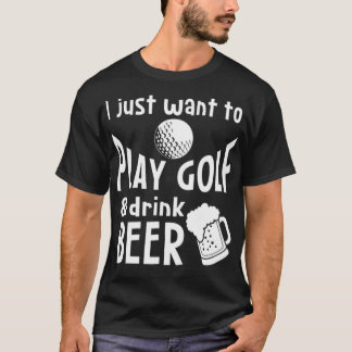 Golfer T-Shirt Golf Ball Bat Geschenk Eisen Bier S