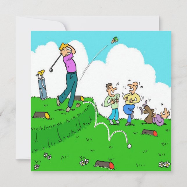 Golfer T-Shirt Off Failure Cartoon (Vorderseite)