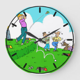 Golfer T-Shirts-Off, aber nicht erfolgreich. Große Wanduhr