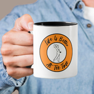 Golfer Tee Time Humor Lustiger Sportwitz Schwarz O Tasse