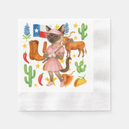 Golfer Texas themed for Cat Lovers Serviette