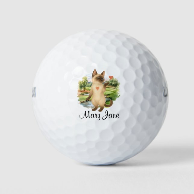 Golfer themed for Bachelorette Bride Cat Lovers Golfball (Vorderseite)